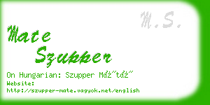 mate szupper business card